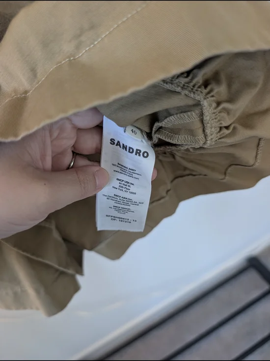 Sandro Khaki Ruffle-Hem Shorts - Picture 3 of 3